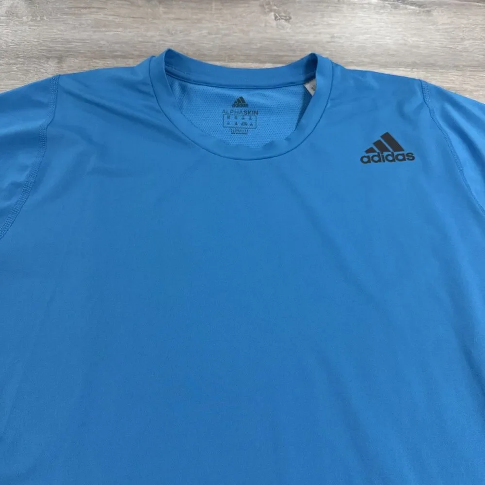 Adidas Shirt Men’s Blue 2XL Alphaskin Climacool Mesh Back Training Workout Tee